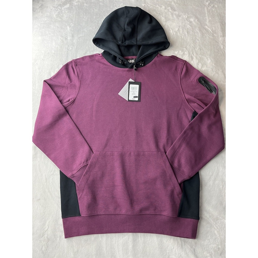 CSG Hoodie Men Medium Burgundy Veracity Kangaroo Pocket Pullover Sweatshirt